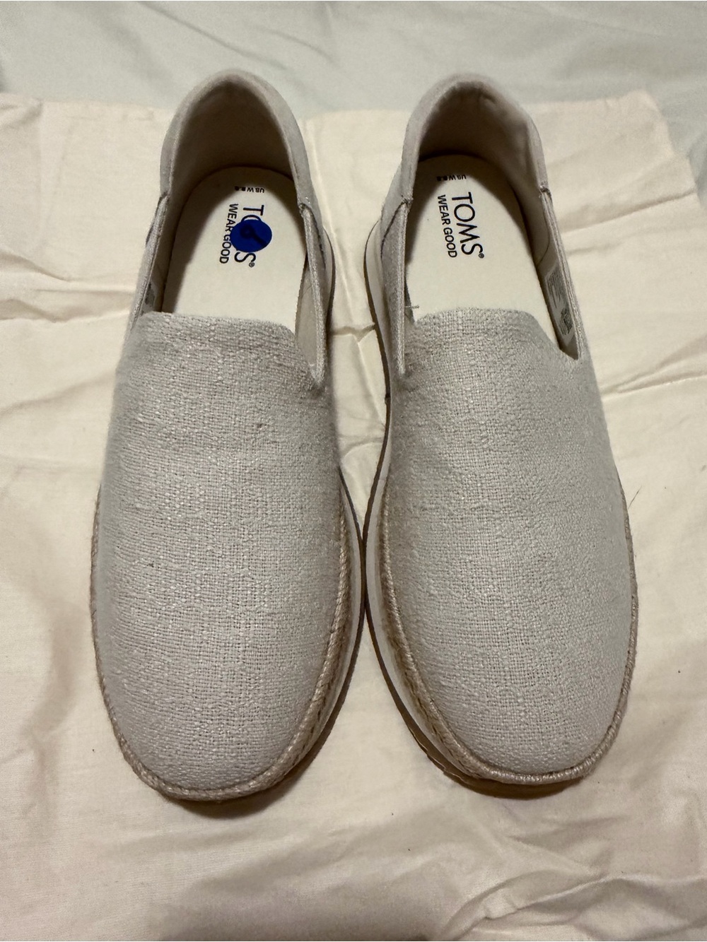TOMS Slip-On Canvas Loafers in Light Beige